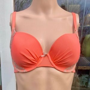 34D Salmon/Peach & Tan Lace Jasmine & Ginger Bra